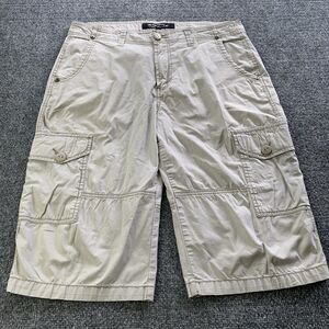 Black Bull Cargo Shorts Mens 36 Baggy Fit Y2K Beige Hiking Outdoor 15” Inseam